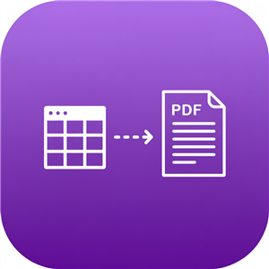 Excel to PDF converter icon - convert Excel spreadsheets to PDF